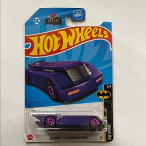 5/$15 Hot Wheels DC Purple Animated Series Batmobile Car Toy
